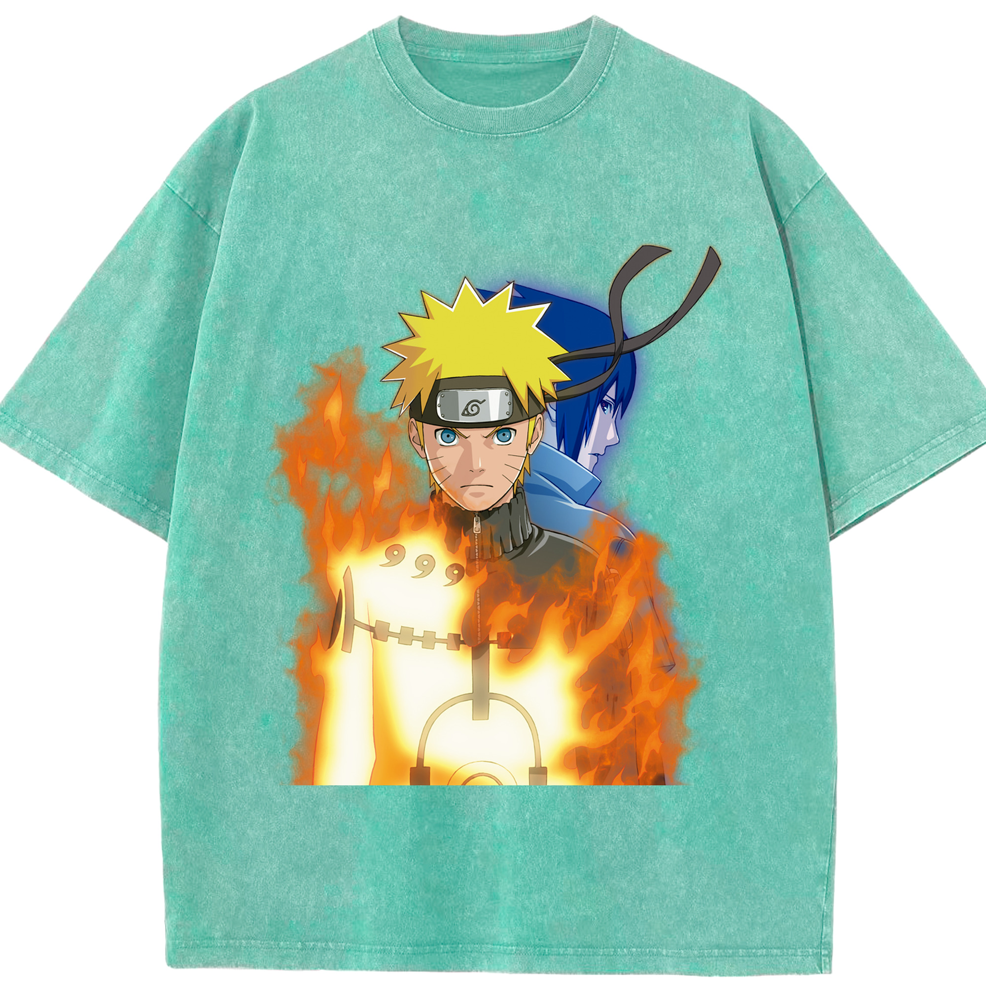 （画像用） NARUTO -ナルト- うずまき ナルト Uzumaki Naruto 綿100% ヴィンテージ風 半袖Tシャツ（フロントプリント）